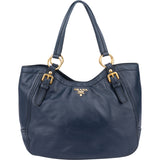 Prada Blue Leather City Handbag