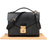 Louis Vuitton Noir Epi Leather Monceau Handbag - vintageandkickz