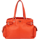 Prada Orange Leather Triangle Twin Pocket Handbag