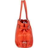 Prada Orange Leather Triangle Twin Pocket Handbag