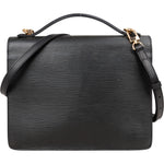 Louis Vuitton Noir Epi Leather Monceau Handbag - vintageandkickz