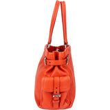 Prada Orange Leather Triangle Twin Pocket Handbag