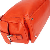 Prada Orange Leather Triangle Twin Pocket Handbag