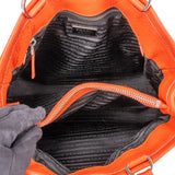 Prada Orange Leather Triangle Twin Pocket Handbag