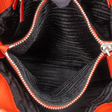 Prada Orange Leather Triangle Twin Pocket Handbag
