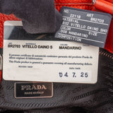 Prada Orange Leather Triangle Twin Pocket Handbag
