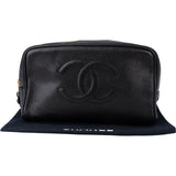 Chanel Noir Caviar CC Leather Pouch