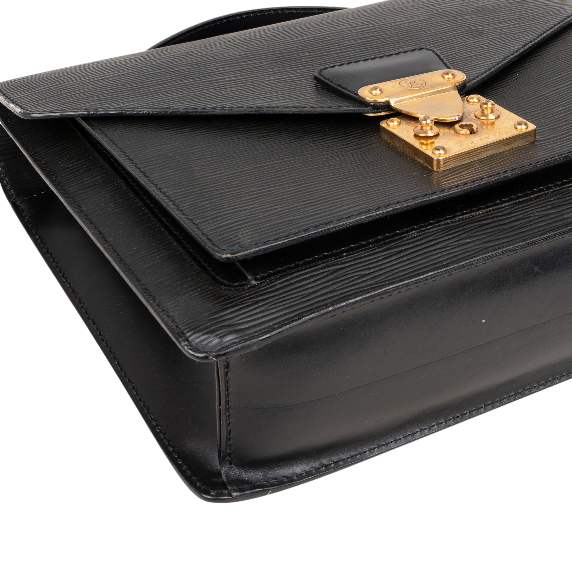 Louis Vuitton Noir Epi Leather Monceau Handbag - vintageandkickz