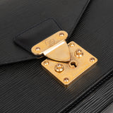 Louis Vuitton Noir Epi Leather Monceau Handbag - vintageandkickz