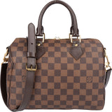 Louis Vuitton Damier Ebene Monogram Speedy 25 Bandouliere