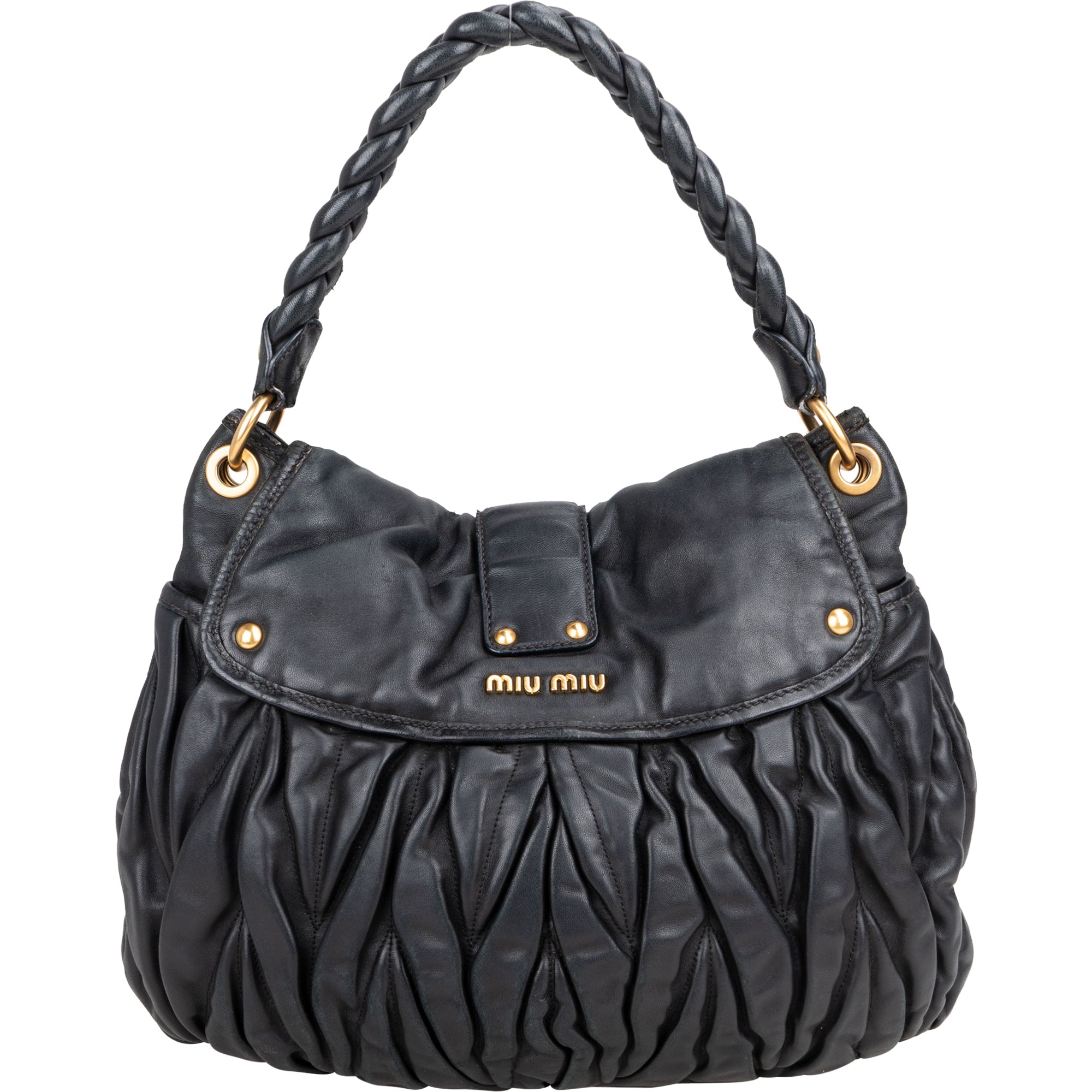 Miu Miu Quilted Leather City Handbag - vintageandkickz