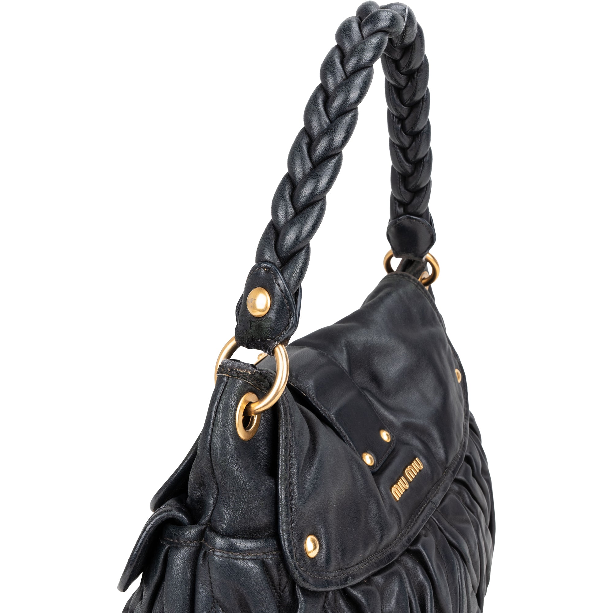 Miu Miu Quilted Leather City Handbag - vintageandkickz