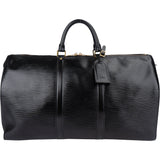 Louis Vuitton Noir Epi Leather Keepall 50
