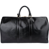 Louis Vuitton Noir Epi Leather Keepall 50