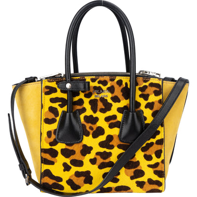 Prada Leopard Print Satchel Handbag - vintageandkickz