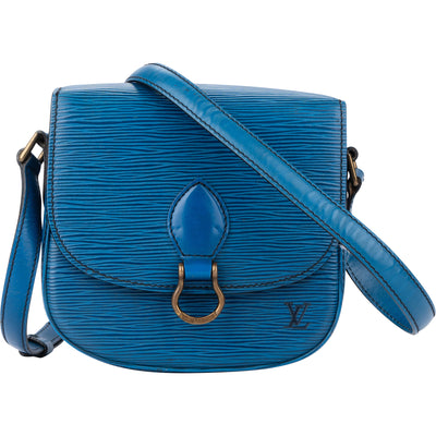 Louis Vuitton Bleu Epi Leather Saint Cloud PM Crossbody Bag - vintageandkickz