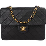 Chanel Quilted Lambskin 24K Gold Single Flap Crossbody Bag
