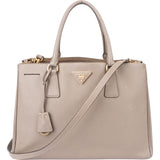 Prada Grey Saffiano Leather Galleria Handbag