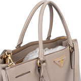 Prada Grey Saffiano Leather Galleria Handbag