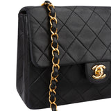 Chanel Quilted Lambskin 24K Gold Single Flap Crossbody Bag