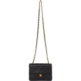 Chanel Quilted Lambskin 24K Gold Single Flap Crossbody Bag