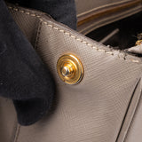 Prada Grey Saffiano Leather Galleria Handbag
