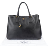 Prada Black Saffiano Leather Galleria Handbag