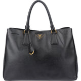 Prada Black Saffiano Leather Galleria Handbag