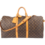 Louis Vuitton Canvas Monogram Keepall 55 Bandouliere