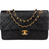Chanel Quilted Lambskin 24K Gold Medium Double Flap Crossbody Bag