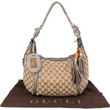 Gucci GG Monogram Bamboo Horsebit Hobo Bag