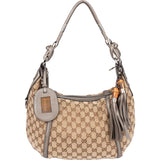 Gucci GG Monogram Bamboo Horsebit Hobo Bag