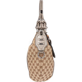 Gucci GG Monogram Bamboo Horsebit Hobo Bag