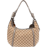 Gucci GG Monogram Bamboo Horsebit Hobo Bag