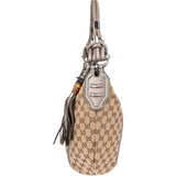 Gucci GG Monogram Bamboo Horsebit Hobo Bag