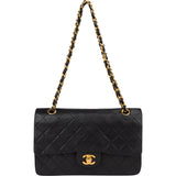 Chanel Quilted Lambskin 24K Gold Medium Double Flap Crossbody Bag