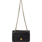 Chanel Quilted Lambskin 24K Gold Medium Double Flap Crossbody Bag