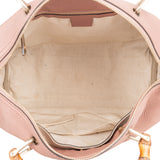 Gucci Pink Leather Bamboo Handbag