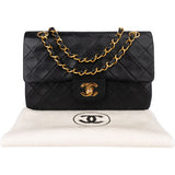 Chanel Quilted Lambskin 24K Gold Small Double Flap Crossbody Bag