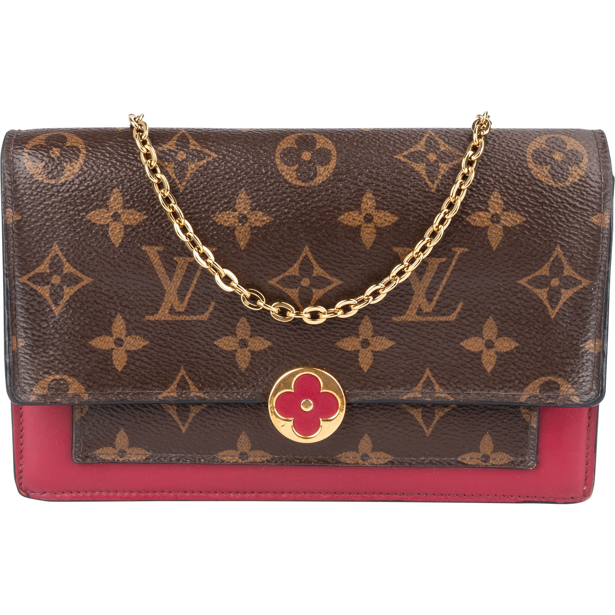 Louis Vuitton Monogram Canvas Flore Wallet On Chain Crossbody Bag - vintageandkickz