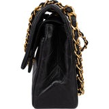 Chanel Quilted Lambskin 24K Gold Small Double Flap Crossbody Bag