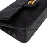 Chanel Quilted Lambskin 24K Gold Small Double Flap Crossbody Bag