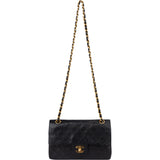 Chanel Quilted Lambskin 24K Gold Small Double Flap Crossbody Bag