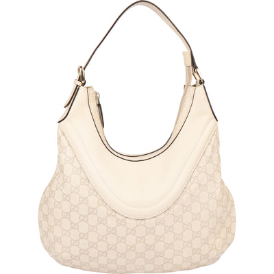 Gucci Leather GG Monogram Hobo Bag