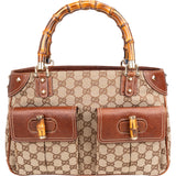 Gucci GG Monogram Bamboo Handbag