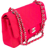 Chanel Quilted Cotton Medium Double Flap Crossbody Bag