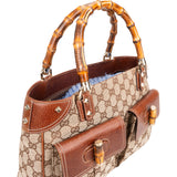 Gucci GG Monogram Bamboo Handbag