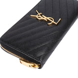 Saint Laurent Black Caviar Leather YSL Wallet