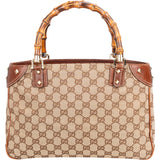 Gucci GG Monogram Bamboo Handbag