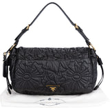 Prada Quilted Floral Gaufre Flap Handbag